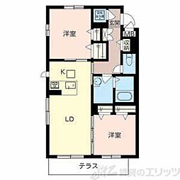 ブランシュール泉 2LDKの間取図画像