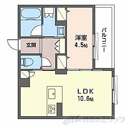 ハウオリ江坂 1LDKの間取図画像