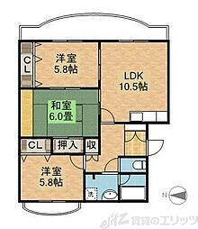 ハイツシャルマン 3LDKの間取図画像