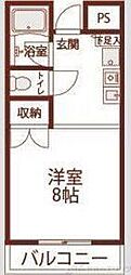 プランツ緑地 ワンルームの間取図画像