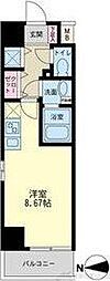 JMFレジデンス大阪福島 ワンルームの間取図画像