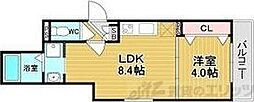 グリッター上新庄 1LDKの間取図画像