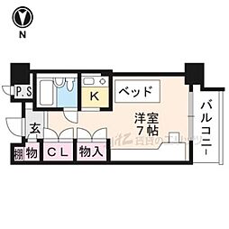 ビエラコート高槻 ワンルームの間取図画像