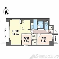 グラン セレニオ 江坂 2LDKの間取図画像