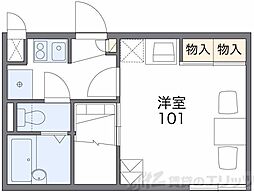 レオパレスNKサウスキャッスル 1Kの間取図画像