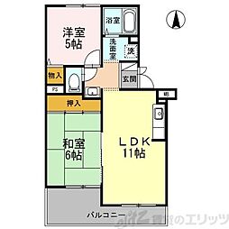 高井マンション 2LDKの間取図画像