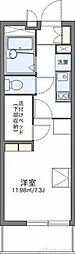 レオパレスサルース 1Kの間取図画像