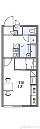 レオパレスクレール 1Kの間取図画像