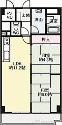 チサンマンション第5江坂 2LDKの間取図画像