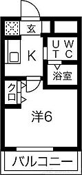 パークヒルズ新大阪will 1Kの間取図画像