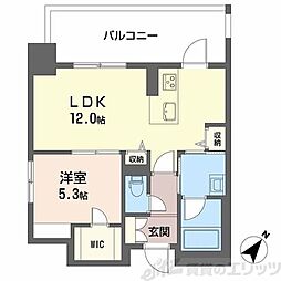 リビエナ グラン 新梅田 1LDKの間取図画像
