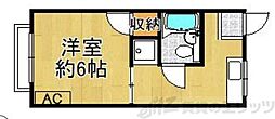植原マンション 1Kの間取図画像