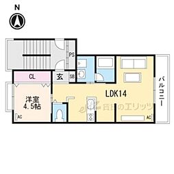 マンション東岡 1LDKの間取図画像