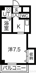 MOREMAISON 1Kの間取図画像