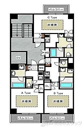 サンロワール江坂リュッセ 1Kの間取図画像