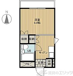 パークサイドマンション 1DKの間取図画像