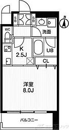 アーバンフラッツ西中島 1Kの間取図画像