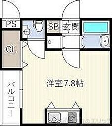 ドゥマン梅田 ワンルームの間取図画像