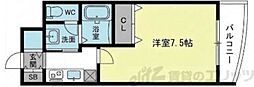 ルミエール新大阪 1Kの間取図画像