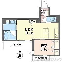 ティーエヌ伍番館 1LDKの間取図画像