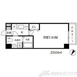 ウインズコート西梅田2 1Kの間取図画像
