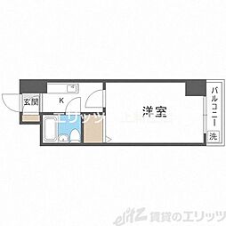 ノルデンハイム上新庄 1Kの間取図画像