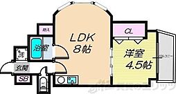 おおきに北大阪リバーフロント 1DKの間取図画像