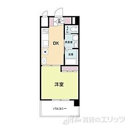 江坂KTビルアール・エスフラッツ 1DKの間取図画像
