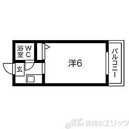 JPアパートメント東淀川2 1Kの間取図画像