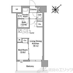 コンフォリア・リヴ淡路 1LDKの間取図画像