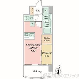 セレニテ梅田北グランデ 1LDKの間取図画像