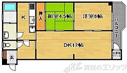 チサンマンション第一江坂 2LDKの間取図画像