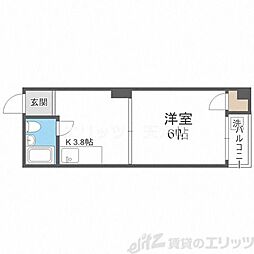 南森町ロイヤルハイツ ワンルームの間取図画像