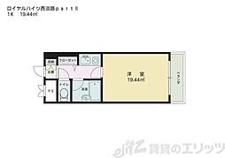 ロイヤルハイツパート2西淡路 1Kの間取図画像