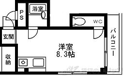 新大阪ハイツ ワンルームの間取図画像