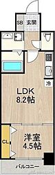 グランルクレ新大阪 1LDKの間取図画像