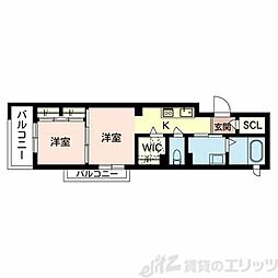 パステルC.C 1DKの間取図画像