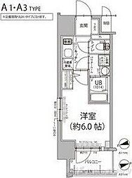エスリード新大阪ラヴァーグ 1Kの間取図画像