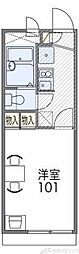 レオパレスポラリス 1Kの間取図画像