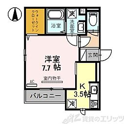 ソシュール ワンルームの間取図画像