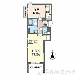 80HOUSE 1LDKの間取図画像