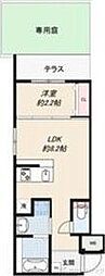 リアコート千里2 NORTH 1LDKの間取図画像