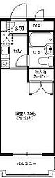 エクセレンス新大阪 1Kの間取図画像