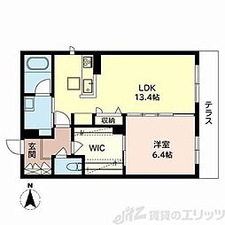 アドゥコ寺田町 1LDKの間取図画像