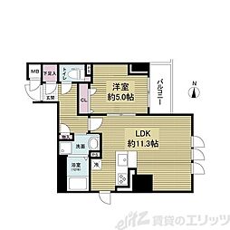 ジアドレス梅田 1LDKの間取図画像