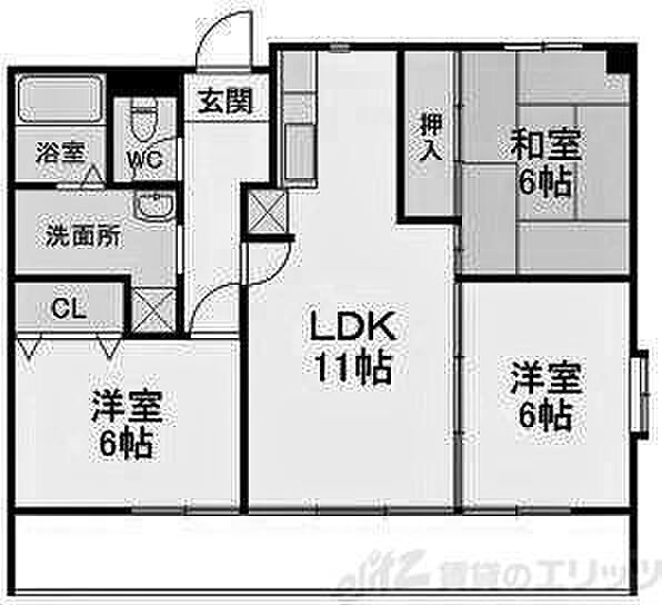 コンプリーションV 203｜大阪府茨木市桑田町(賃貸マンション3LDK・2階・65.73㎡)の写真 その2