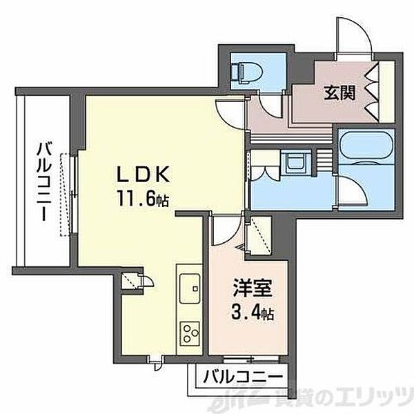 ハウオリ江坂 405｜大阪府吹田市江の木町(賃貸マンション1LDK・4階・38.80㎡)の写真 その2