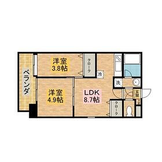 Ｓ－ＦＯＲＴ長崎大学病院前 ｜長崎県長崎市浜口町(賃貸マンション2LDK・5階・39.00㎡)の写真 その2