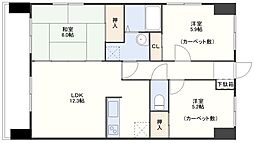 ロアール西山 3LDKの間取図画像
