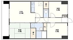 ロアール西山 3LDKの間取図画像